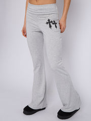 Crucifix Detail Crop Top & Flare Hosen Co-ordte
