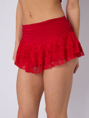 Rippen Crop Top & Rack Minirock-Co-ordte