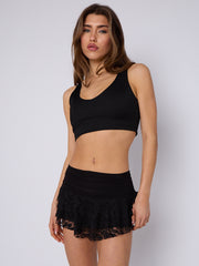 Rippen Crop Top & Rack Minirock-Co-ordte