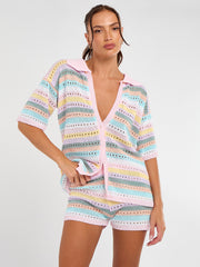 Satin Crop Top & Puffball Minirock Co-ordte