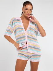 Satin Crop Top & Puffball Minirock Co-ordte