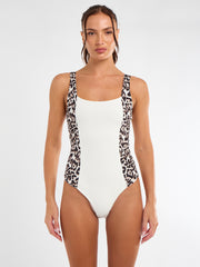 Leopard Print Straps Slinky Bodysuit