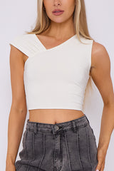 Ruched Slinky Strap Crop Top