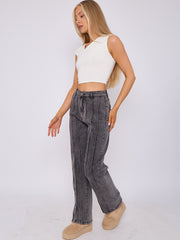 3 Seam Detail Wide Leg Jeans
