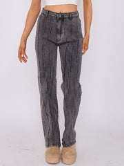 3 Seam Detail Wide Leg Jeans