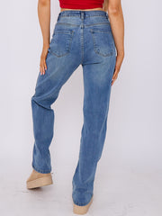 3 Seam Detail Wide Leg Jeans