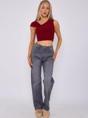 Straight Leg Denim Jeans