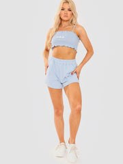 Daisy Embroidered Rib Crop Top