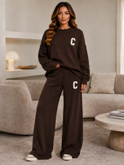 Oversized Knitted Top & Wide Leg Trouser Co-Ord