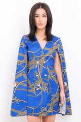 Olivia barokke print split mouw blazerjurk