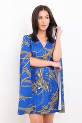 Olivia barokke print split mouw blazerjurk