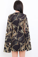 Olivia barokke print split mouw blazerjurk