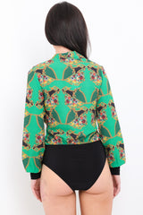 Blumenkettendruckpapier -Wickel -Bodysuit