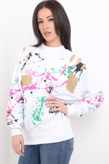 Paint Splatter Distressed Jumper