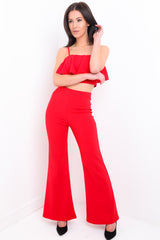 Frill Cami Top And Wide Leg Trouser Set