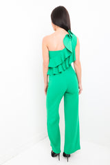 One Shoulder Ruffle Frill Jumpsuit