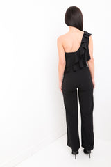 One Shoulder Ruffle Frill Jumpsuit