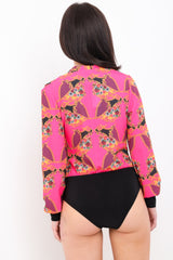 Blumenkettendruckpapier -Wickel -Bodysuit