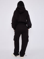 Cargo Style Zip Hoodie Set