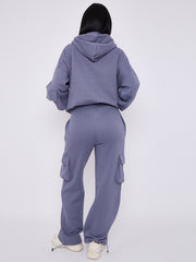 Cargo Style Zip Hoodie Set