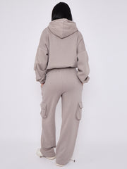 Cargo Style Zip Hoodie Set