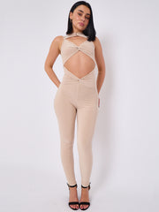 Scrunch Back Hallter Jumpsuit