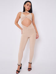 Scrunch Back Hallter Jumpsuit