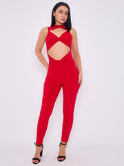 Scrunch Back Hallter Jumpsuit