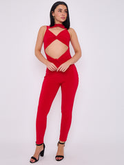 Scrunch Back Hallter Jumpsuit