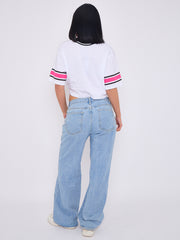 98 Graphic Printed V-Neck Crop Top