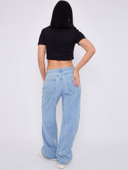 Bow Hearts Graphic Printed Crop Top