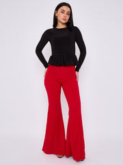 High Waist Flared Trousers