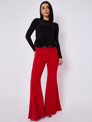 High Waist Flared Trousers