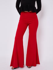 High Waist Flared Trousers