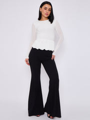 High Waist Flared Trousers