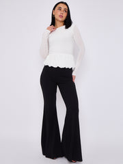 High Waist Flared Trousers