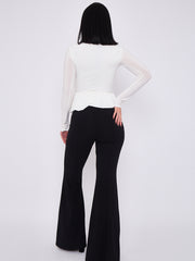 High Waist Flared Trousers