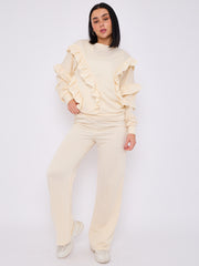 Long Sleeve Frill Top & Wide Leg Trouser Co-ord