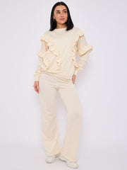 Long Sleeve Frill Top & Wide Leg Trouser Co-ord