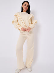 Long Sleeve Frill Top & Wide Leg Trouser Co-ord