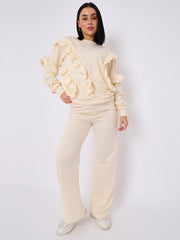 Long Sleeve Frill Top & Wide Leg Trouser Co-ord