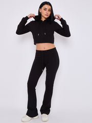 Interlock Cropped Zip Hoodie and Flared Trouser Set
