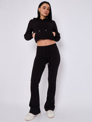 Interlock Cropped Zip Hoodie and Flared Trouser Set