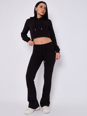 Interlock Cropped Zip Hoodie and Flared Trouser Set