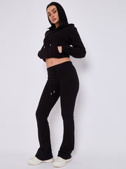 Interlock Cropped Zip Hoodie and Flared Trouser Set
