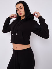 Interlock Cropped Zip Hoodie and Flared Trouser Set