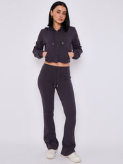 Interlock Cropped Zip Hoodie and Flared Trouser Set