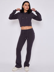 Interlock Cropped Zip Hoodie and Flared Trouser Set