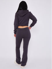 Interlock Cropped Zip Hoodie and Flared Trouser Set