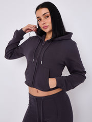 Interlock Cropped Zip Hoodie and Flared Trouser Set